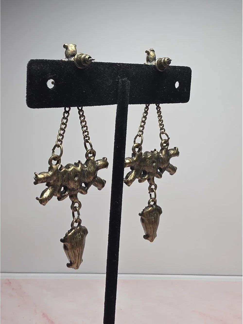 Large White Opal Faux Crystal Dangle Statement Chandelier Earrings